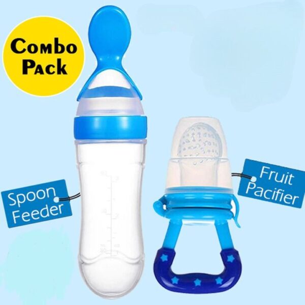 Baby Spoon Feeder Silicone Bottle Feeding With Free Fruit Pacifier Toddler